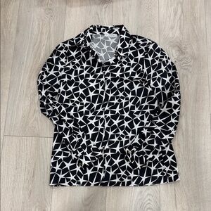 Versace Black and White Abstract Pattern Shirt